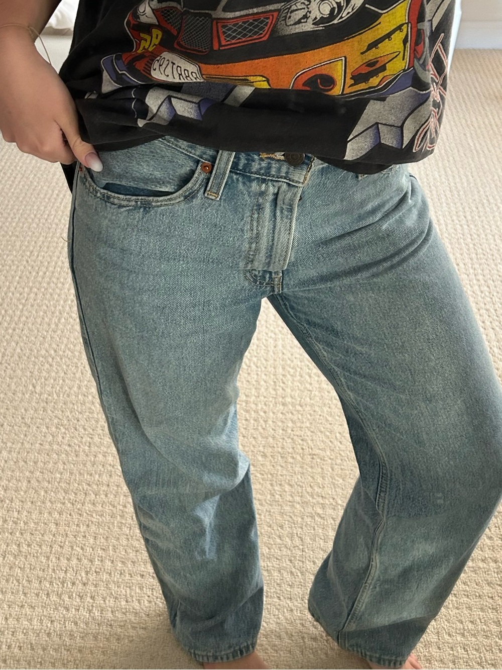 Relaxed Fit Washed Denim Blue Levi’s dad Jean size 27